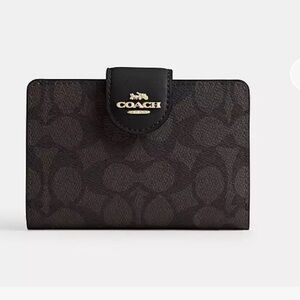 Coach Signature Canvas Wallet in Black